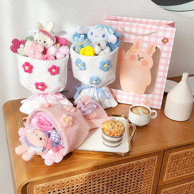 Bom preço Flor e Coelho Brinquedo de Plush Bouquet de Graduação Perfeito Qixi Dia dos Namorados on-line