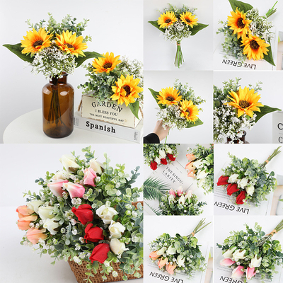 Bom preço. Bouquets artificiais manuais, plantas artificiais e bouquets de flores falsos on-line