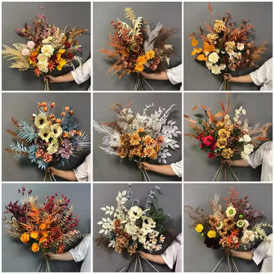 Bom preço. Bouquet De Fleurs Artificielles Material Flores artificiais para decoração de casamento em casa Bouquet on-line