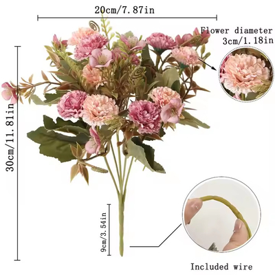 Bom preço. Simulação Prata Rosa empoeirada Decoração de casamento Festa de Natal Flores de rosa Ouro Flores de seda artificial Bouquet on-line