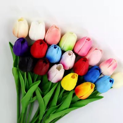 Bom preço. Fábrica Artificial Flor de Tulipa Casamento PU Toque Real Falsas Flores Decoração de Tulipa Bouquets Tulipa Artificial on-line