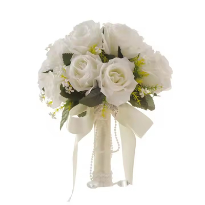 Bom preço. Gráfico Bouquet Flor de Rosa de Seda Flor de Casamento Decorativo Bouquets de Noiva on-line