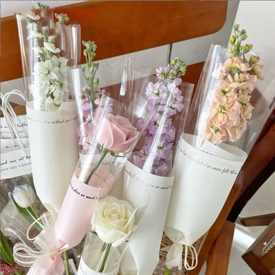 Bom preço. Papel de embrulho de buquê único transfronteiriço, deusa única transparente, flor única, saco de flor única, materiais florais ingleses on-line