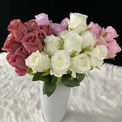 Bom preço. 7 Cabeças Zixia Fada Simulação Flores Decorativas Bouquets de Casamento Flores Secas Internos Rosa de Seda Artificial on-line