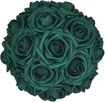Bom preço. Roses verdes esmeraldas escuras em massa Flores artificiais com caule para bricolage Bouquets de casamento Centrais Arranjos Bola de beijos on-line