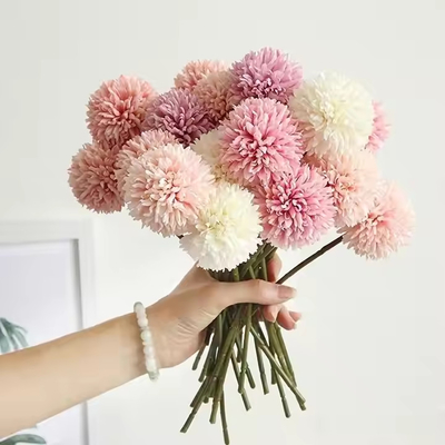 Bom preço. Venda Quente Artificial Single Chrysanthemum Branch Silk Marigold Ball Ping-Pong Flores Artificiais Bolsa Bolo de Casamento DecorDIY on-line