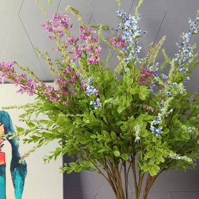Bom preço. Erva de Salvia Artificial Pequena Flor Selvagem Sálvia de Seda Com Flores Para Bouquet de Noiva Enchimento de Casamento Plantas de Decoração de Interior on-line