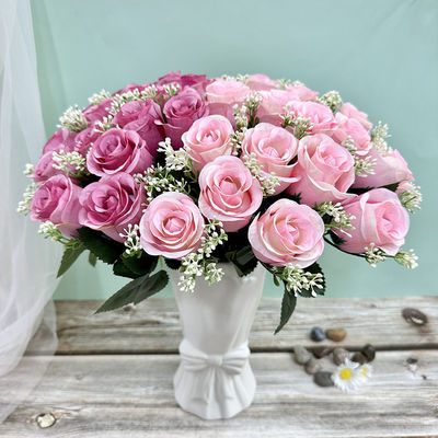 Bom preço. Decorações artificiais de rosas para o Dia dos Namorados, casamento e arranjos florais caseiros on-line