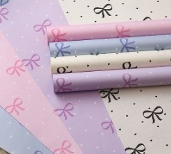 Bom preço. Polka Dot Bow Kraft Paper Bouquet Papel de embalagem on-line