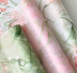 Bom preço. Linglan revestimento impresso de tecido não tecido com papel de embalagem floral de alta qualidade on-line