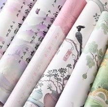 Bom preço. Dia dos Namorados Pintura a óleo de estilo antigo Lótus Underglaze Beleza Flor Papel de embalagem on-line