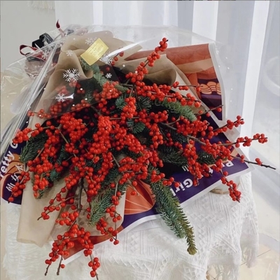 Bom preço. Papel de embrulho de flores de celófano de flocos de neve transparente, impermeável, presente de Natal, material de embrulho de buquê de maçã na véspera de Natal on-line