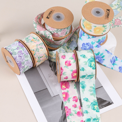 Bom preço. Tela de rosa acessórios de cabelo DIY presente embalagem de flores sapatos flor chapéu de grama arco fita rosa flor fita on-line