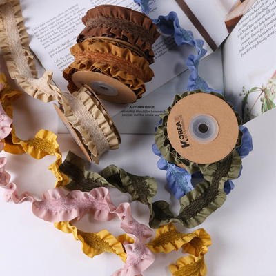 Bom preço. Banda elástica de pelúcia de borda de fungo enrugada de dois lados DIY arco acessórios de cabelo presente embalagem de flores roupa têxtil para casa on-line