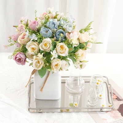 Simulação de rosa de romã Finished Bouquet Ins estilo decoração para o lar flores artificiais decoração de cena de casamento