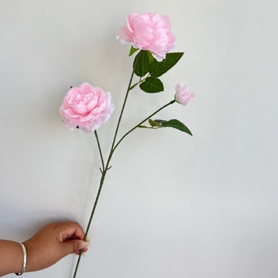 Simulação de casamento de peônia e decoração de casa de rosas simuladas