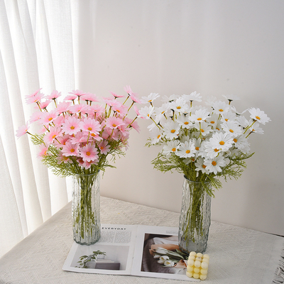 Camomila, margaridas, flores artificiais, ornamentos de sala de estar, decoração do lar, adereços fotográficos, bouquets de casamento, flores artificiais
