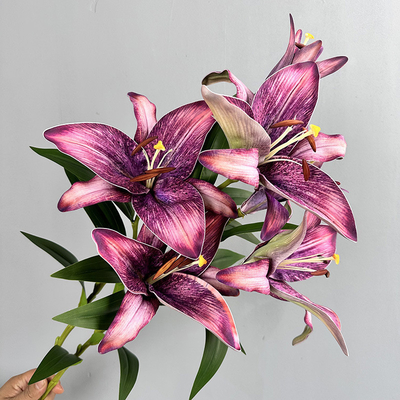 Simulação retro em estilo europeu, gradiente de cor, toque de lírio, decoração de casa, simulação de flores.