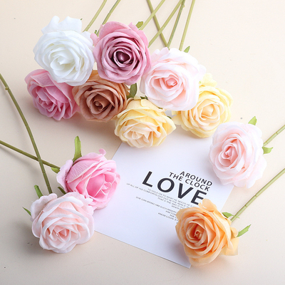 Bom preço. Simulação transfronteiriça simulação artificial rosa rosa única rosa flor flor artificial flor seda flor flor decoração de casa flor on-line