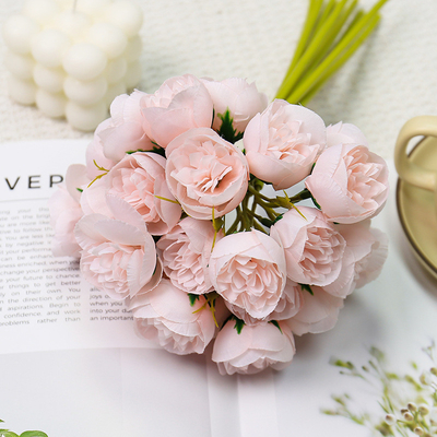 27 flores de lótus artificiais, buquês portáteis para o salão de casamento, adereços fotográficos frescos e simples para decoração de casa.