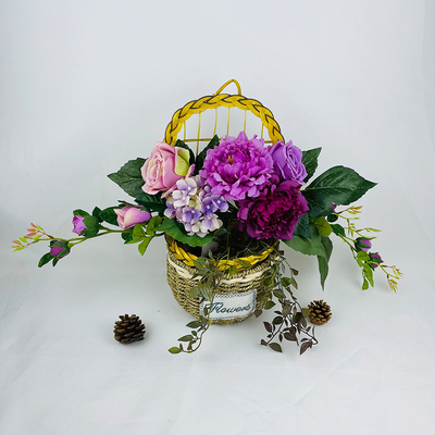 Bom preço. Novas imitações do fabricante de estilo europeu combinação de peônia hortênsia buquê de tecido para casamento em casa, arranjo de flores em forma de chifre e pendurar na parede on-line