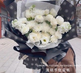 Bom preço. Flor de Camelia Impermeável Qingming Festival Para Sempre Lembra Flor Papel de Embalagem on-line