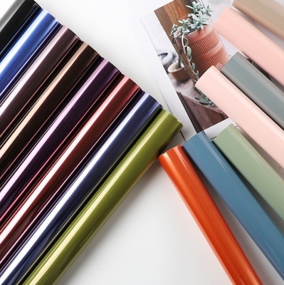 Novo papel de cristal, papel de embrulho de flores, filme de opção de cores frescas, papel de embrulho de flores à prova d'água, celófano de cores transparentes