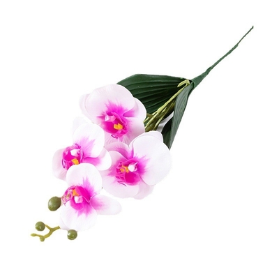 Bom preço. A simulação flor de quatro cabeças Phalaenopsis casa decoração macia pequeno ramo decoração Phalaenopsis 3D cola toque flor artificial está vendendo bem através das fronteiras on-line