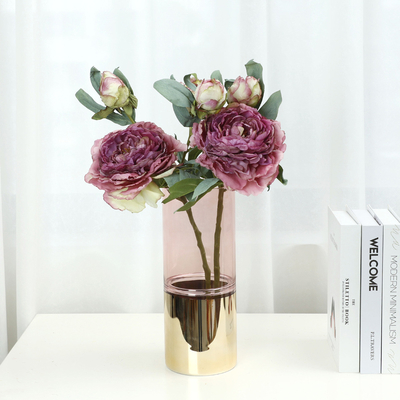 Bom preço. High-end 28 camadas de borda de flor de peônia assada casa decoração sala de estar flores artificiais ornamentos de casamento flores artificiais por atacado on-line