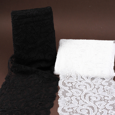 17cm de largura bordas de renda, decoração de acessórios alargada, tecido largo preto e branco, embalagem de buquê DIY, combinado