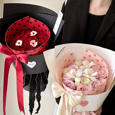 Papel de buquê de flores do Dia das Mães Popular Waltz Polka Dot Folha em forma de uma peça para arranjos florais