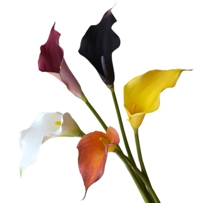 Venda por grosso transfronteiriça de lírios de calla de grande porte, flores artificiais EVA, flores artificiais, bouquets de casamento de borracha macia e decorações domésticas