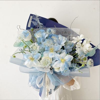 Bom preço. Película de geleia espessada, celófano semitransparente colorido, buquês de flores, embrulho de flores à prova d'água, papel de cristal, material de embalagem de arte floral on-line