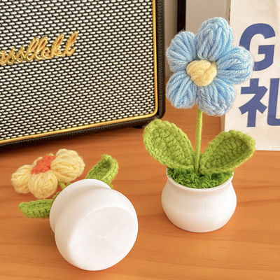 Bom preço. Presente de aniversário para raparigas: bolinhos, pequenas plantas de flor em pote, decoração de mesa, lã artificial tecida à mão, flor artificial on-line