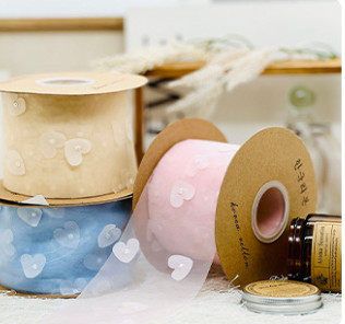 Bom preço. Indústria Pesada Pêssego Coração Bordado Fios de Neve Bouquet Embalagem Macarrão Faixa Loja de Flores Loja de Bolo Produtos artesanais on-line