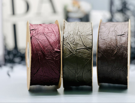 Outono e Inverno Maillard fita de seda flor de presente bolo de bolo de bolo de bolo feito à mão fita de embalagem de chocolate / cor personalizada