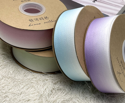 4cm Gradient Color Ribbed Tape Double-Sided Printed Ribbon Material Eco-Friendly para DIY Bow Hair Acessórios de Roupa Head