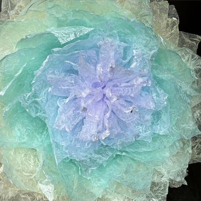 Bom preço. Papel de embrulho de arte floral de copos de vidro colorido espesso e à prova d'água com design minimalista e textura de vidro de 6 fios on-line