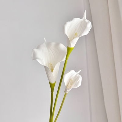 Flores artificiais Calla lily decoração de mesa de jantar, arranjo de flores do salão de casamento e adereços fotográficos
