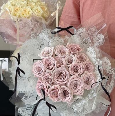 Papel de embalagem impermeável de renda pequena, embalagem floral, filme op, papel de embalagem de buquê, arte floral fresca, embalagem de buquê