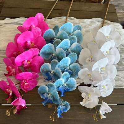 Phalaenopsis flores artificiais com um toque de luxo, flores artificiais para casamento e decoração de casa, comércio exterior transfronteiriço por atacado