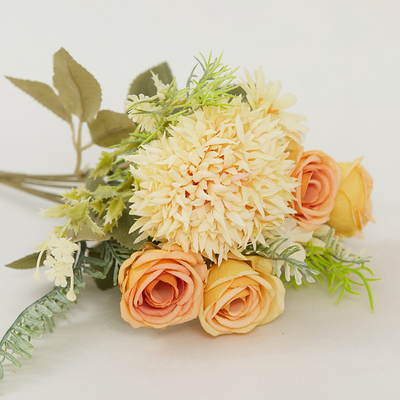 Bom preço. Simulação de flor bola de espinhos rosa combinação flor decoração de hotel roupa de flores falsas bagagem decoração de seda flor de cabeça flor artificial on-line