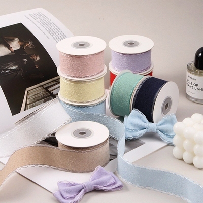 Bom preço. fita de renda de lã faixa DIY arco clip de cabelo de crianças caixa de presente embalagem alça acessórios de roupas fita de borda ondulada on-line