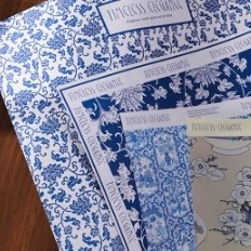Bom preço. Novo papel de embalagem de flores de porcelana azul e branco ao estilo chinês on-line