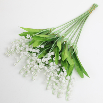 Simulação de plantas verdes, lírio do vale, buquê de casamento, decoração do lar, material floral, decoração branca de luxo, decoração de casamento