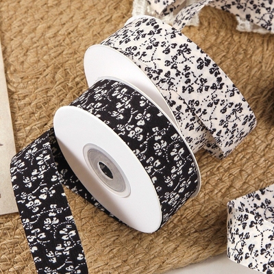 Faixa floral pequena fresca de estilo japonês, de dois lados, com bordas retas, tecido grosso, faixa de cabeça de arco, faixa de embalagem de flores frescas