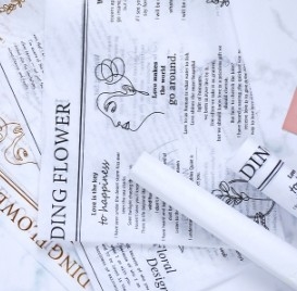 Bom preço. Papel de peras de neve jornal inglês papel de embrulho de flores floral à prova d'água on-line