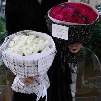 Bom preço. Pequeno tecido de embalagem de buquê de flores ao estilo Xiang, embalagem de presente de flores maravilha, tecido de luxo leve de alta qualidade, materiais florais por atacado on-line