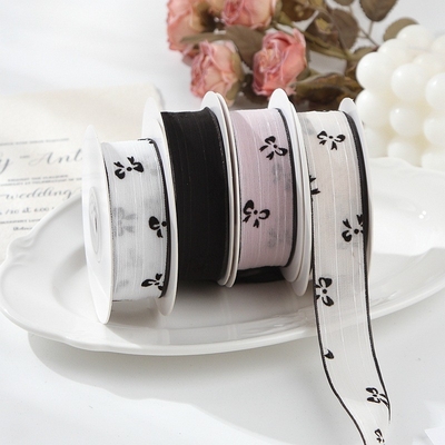 Bom preço. Impressão de borboleta de poliéster fita de neve acessórios de cabelo Eco-friendly DIY Bow Flower Gift Box embalagem on-line