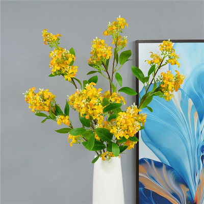 Bom preço. Mil Milhas Fragrância Single Branch Golden Osmanthus Simulado Flor de Alta Qualidade Lilac Flor Sala de estar Escritório Arranjo de Flores de Seda Decoração on-line